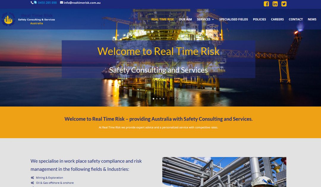 Real Time Risk Website for Safety Consulting and Services