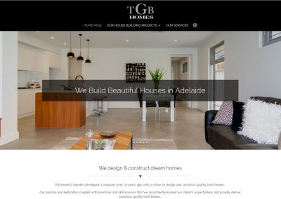 Website for TGB Homes - builder in Adelaide