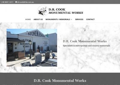 website design for D.R. Cook Monumental Works