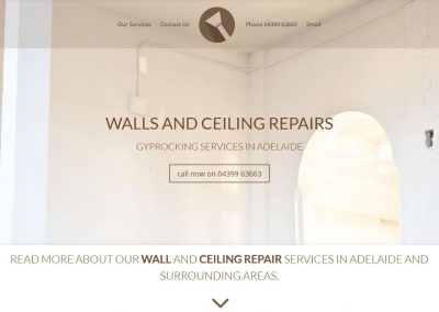 Website for Walls and Ceiling repairs Adelaide