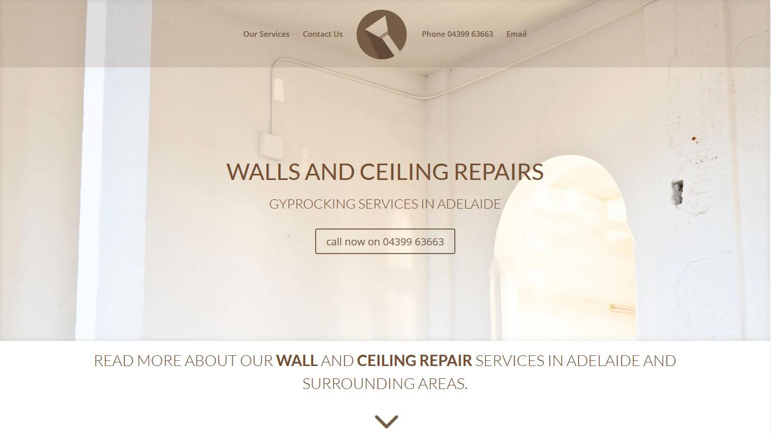 Website for Walls and Ceiling repairs Adelaide