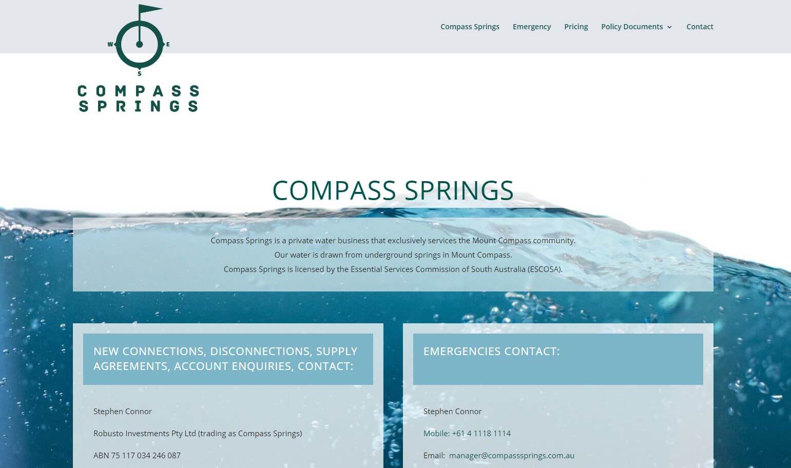 website for compass springs south australia