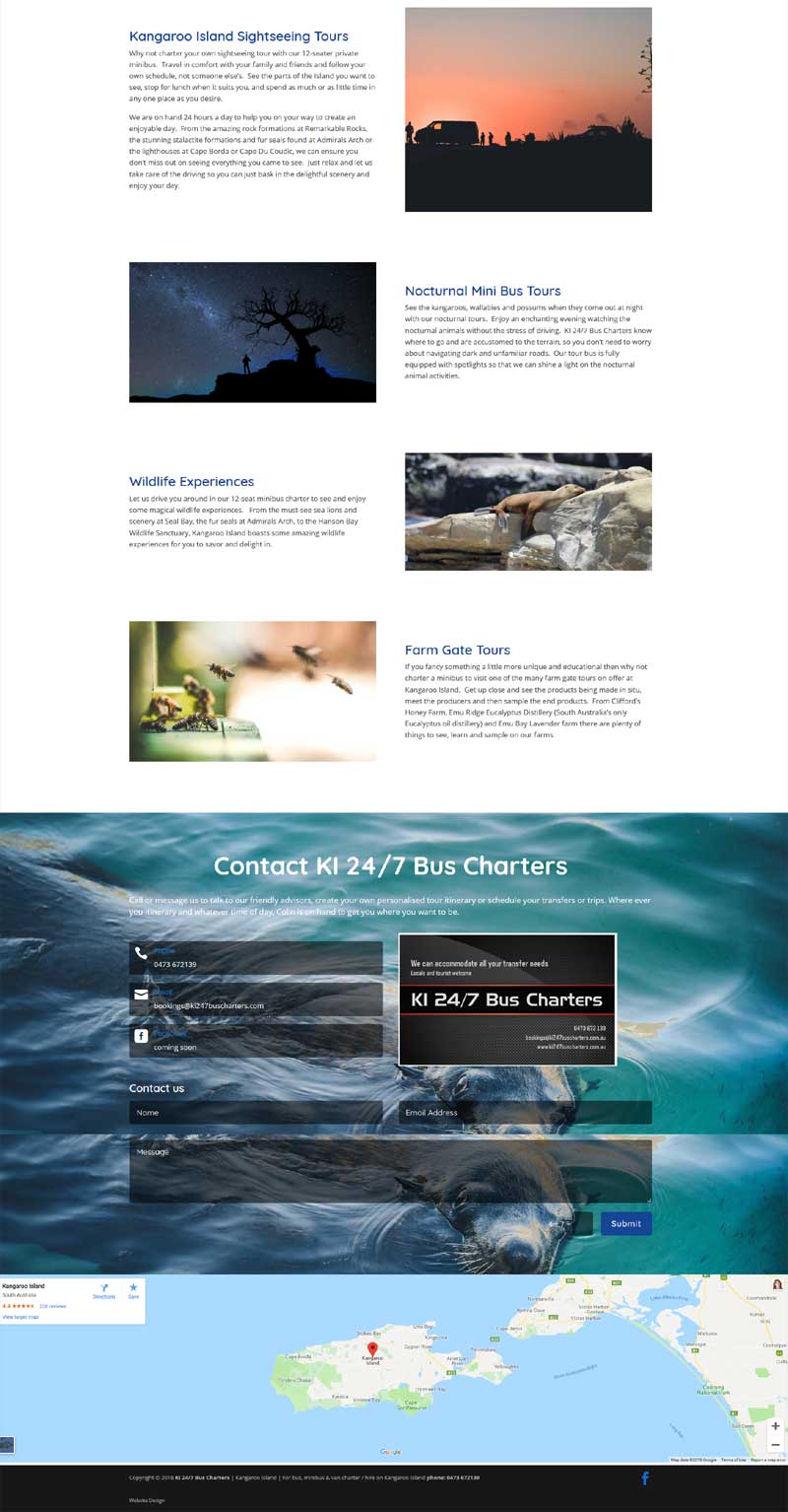 website design for kangaroo island bus charters website design for kangaroo island bus charters