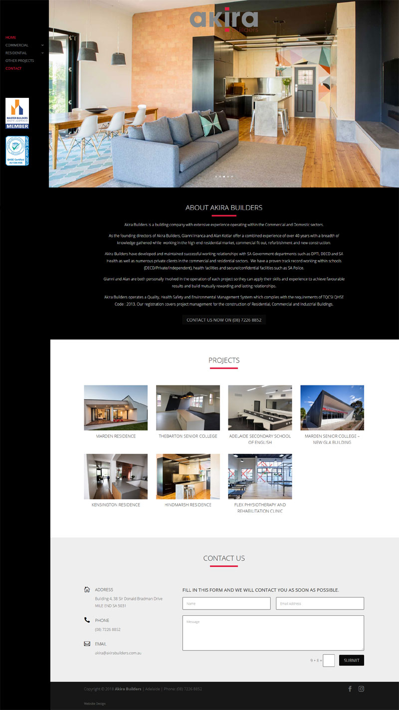 website design adelaide small business website akira builders website design adelaide small business website akira builders