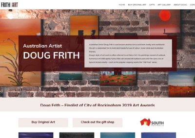 website design for australian artist ecommerce shop
