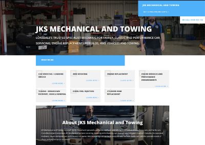 website design for jks mechanical and towing lonsdale