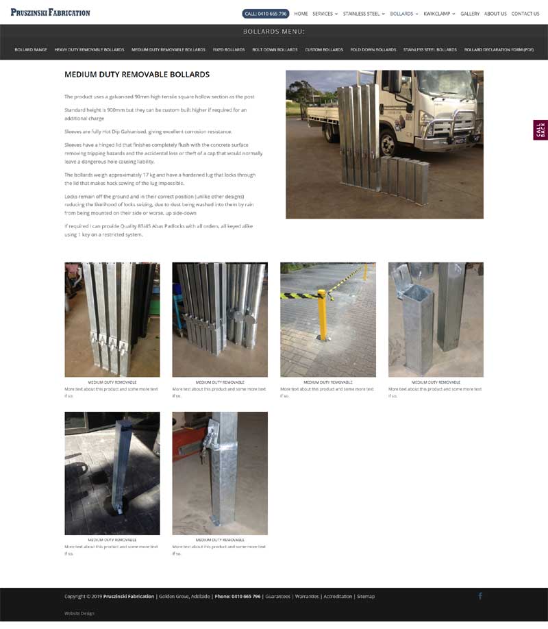 website design for pruszinski fabrication in Adelaide website design for pruszinski fabrication in Adelaide