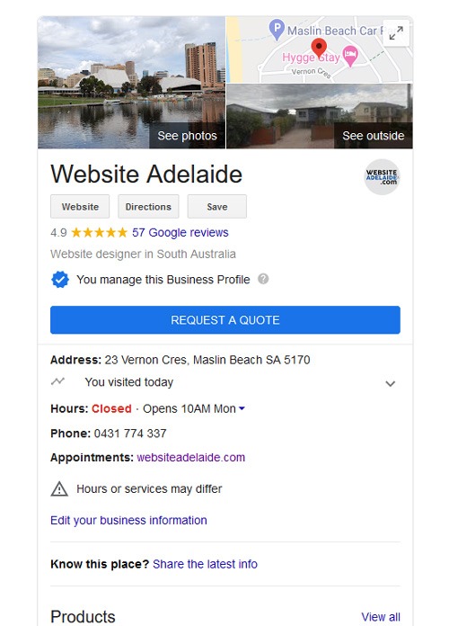 google my business page for website adelaide google my business page for website adelaide