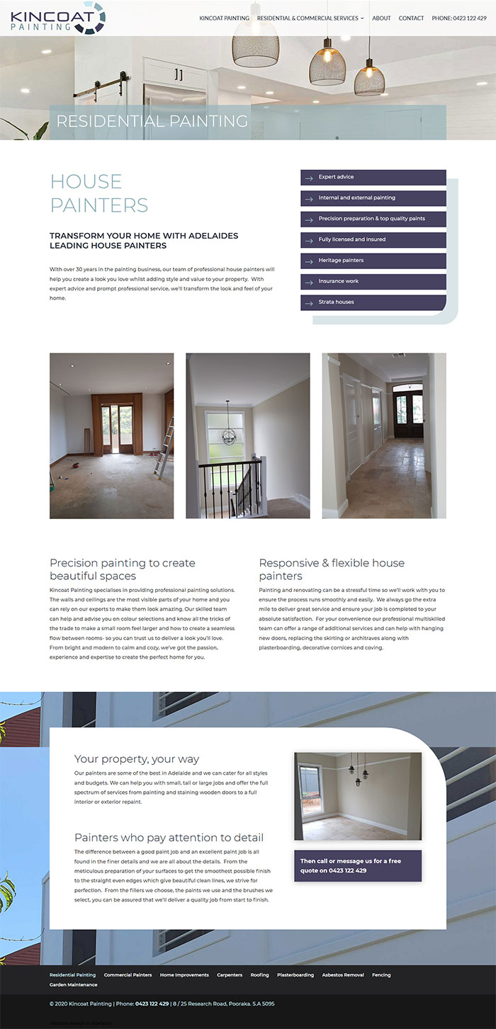 website design example painting business adelaide website design example painting business adelaide