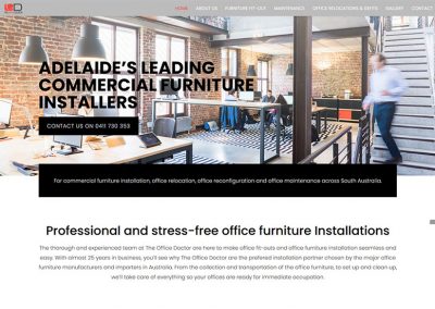 website example for commercial furniture installers in Adelaide