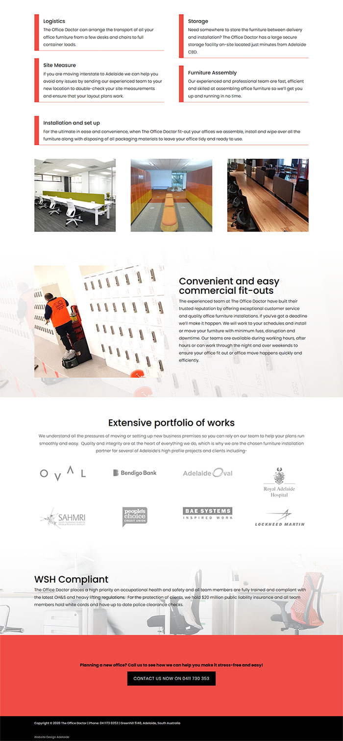 website example for commercial furniture installers in Adelaide website example for commercial furniture installers in Adelaide