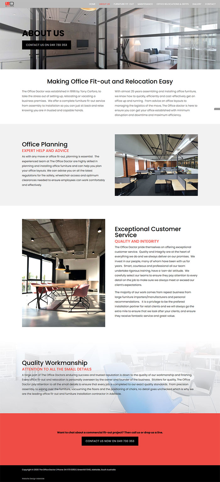 website example for commercial furniture installers in Adelaide website example for commercial furniture installers in Adelaide