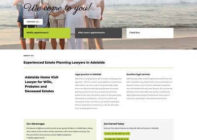 website design for home visit wills business in adelaide