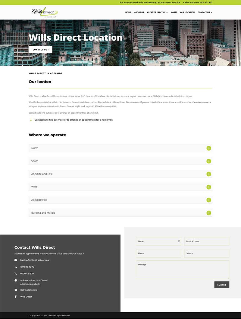 website design for home visit wills business in adelaide website design for home visit wills business in adelaide