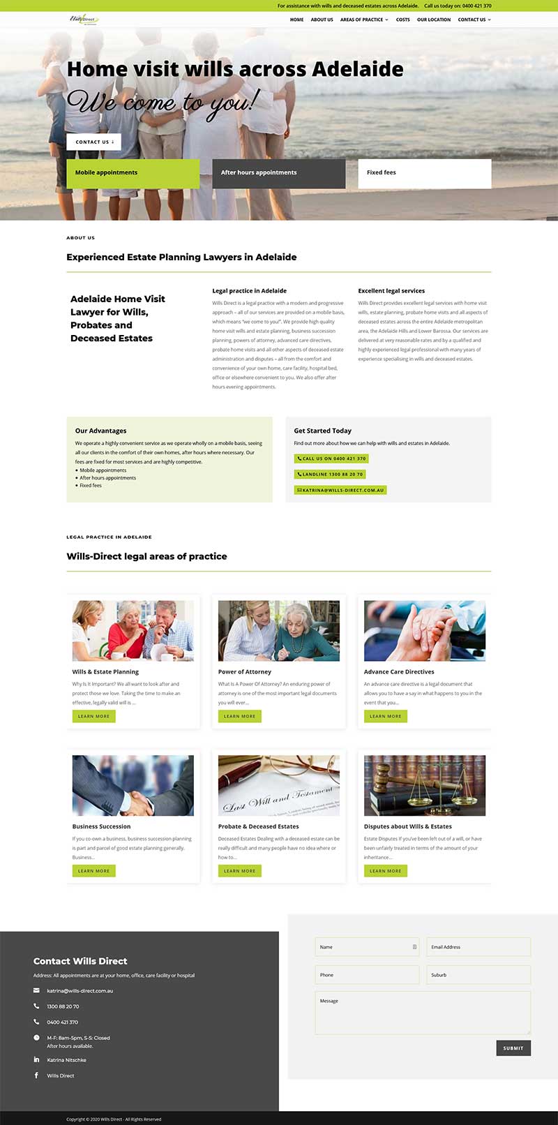 website design for home visit wills business in adelaide website design for home visit wills business in adelaide