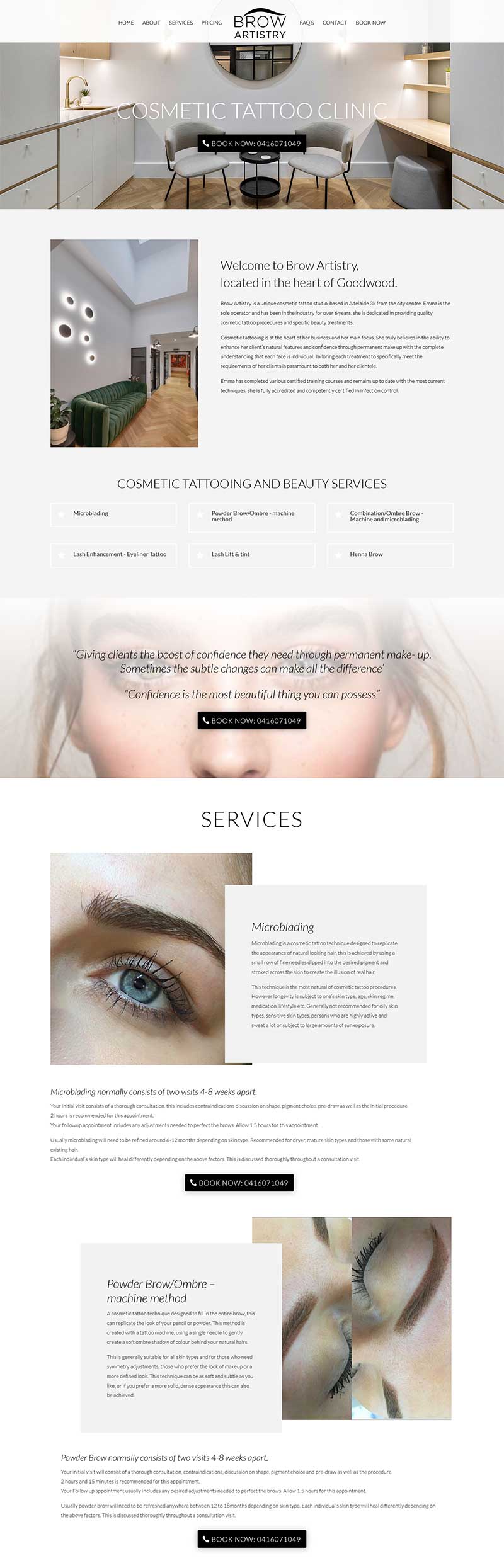 website desing for Cosmetic Tattoo Clinic Adelaide website desing for Cosmetic Tattoo Clinic Adelaide