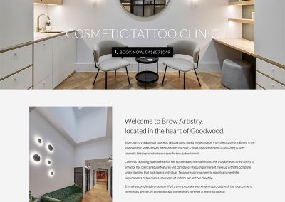 website desing for Cosmetic Tattoo Clinic Adelaide