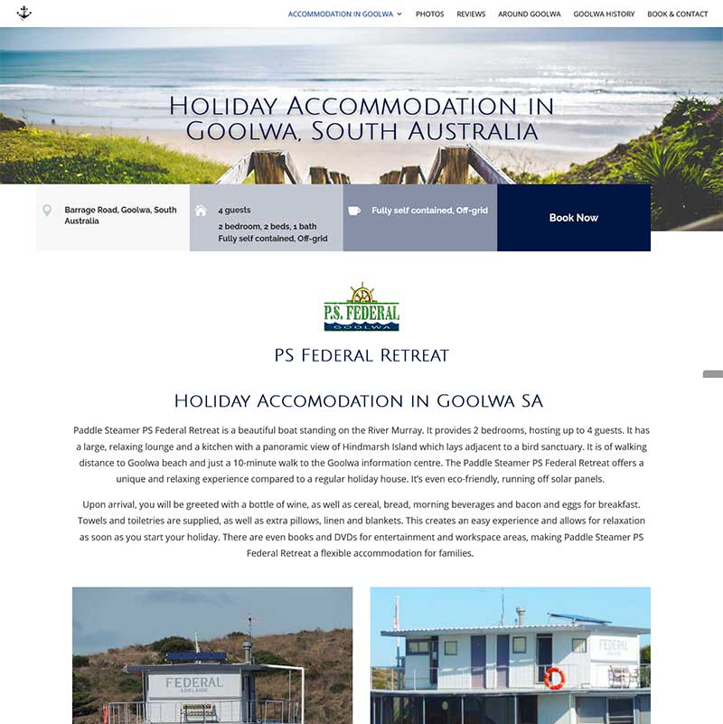 website design website for holiday rental accommodation