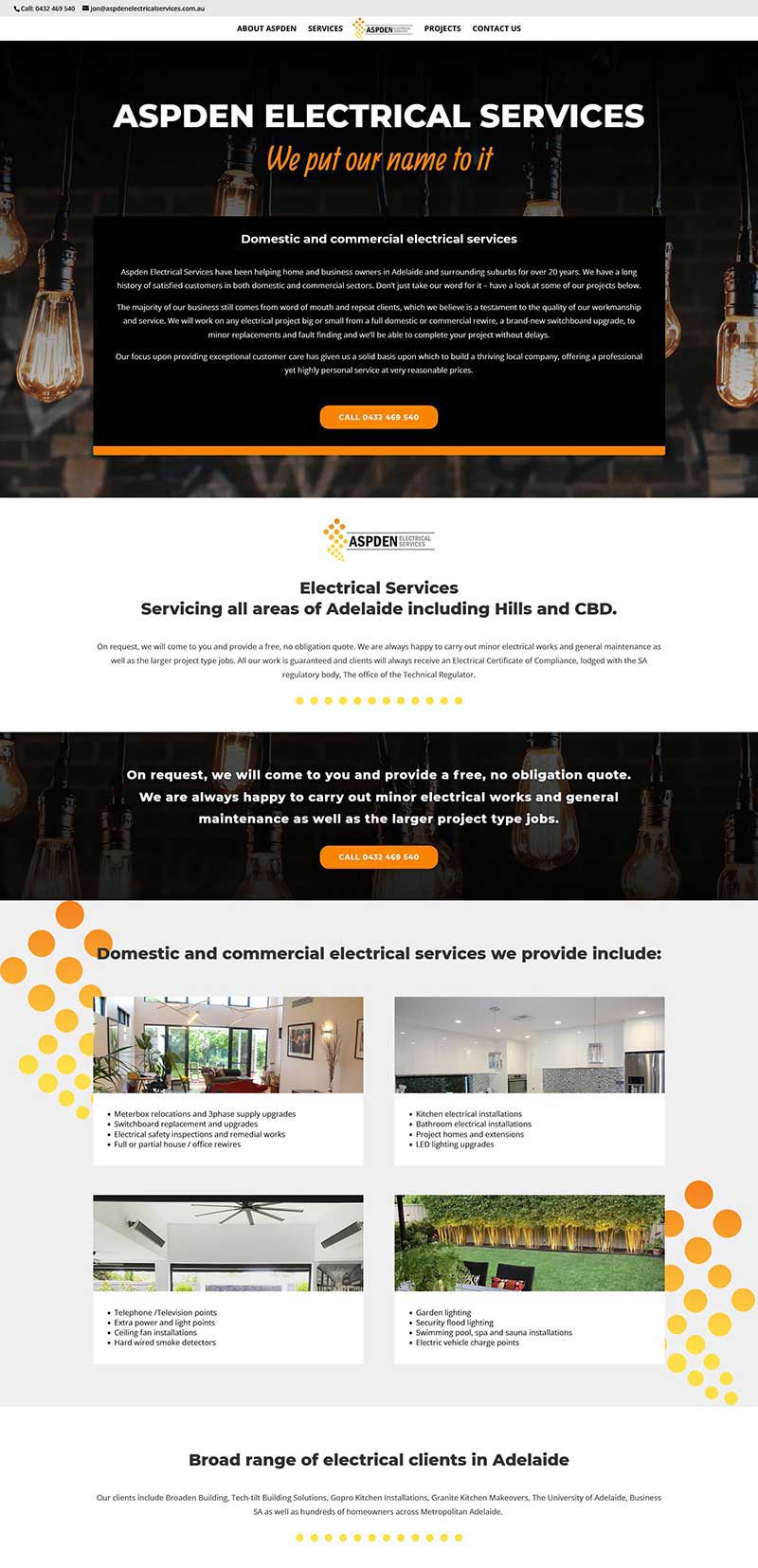 Website design for electrician in Adelaide Website design for electrician in Adelaide