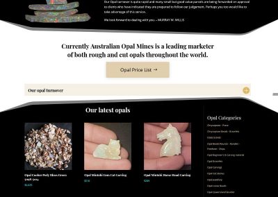 australian opal mines website design