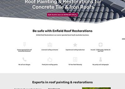 Website design for roof restoration business in Adelaide