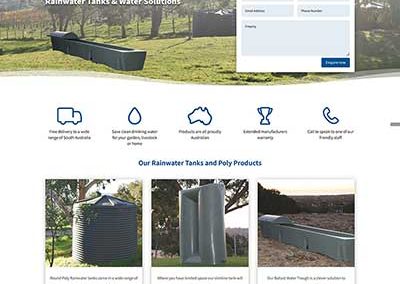 Website build for rainwater tanks business