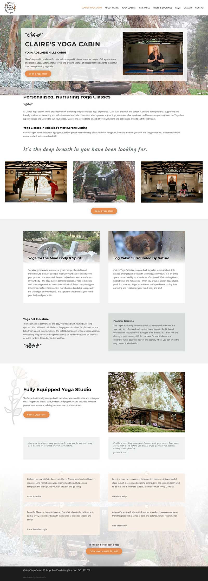 website design for a yoga studio in adelaide hills website design for a yoga studio in adelaide hills