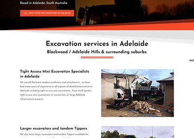 Website design for an excavation business in Adelaide