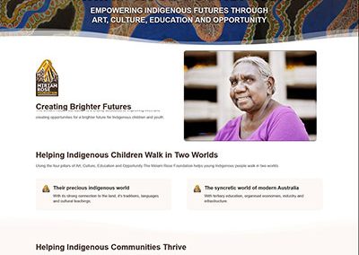 Miriam Rose Foundation website design copywriting adelaide