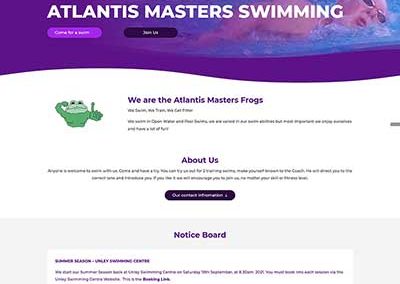 Web development for a swimming club