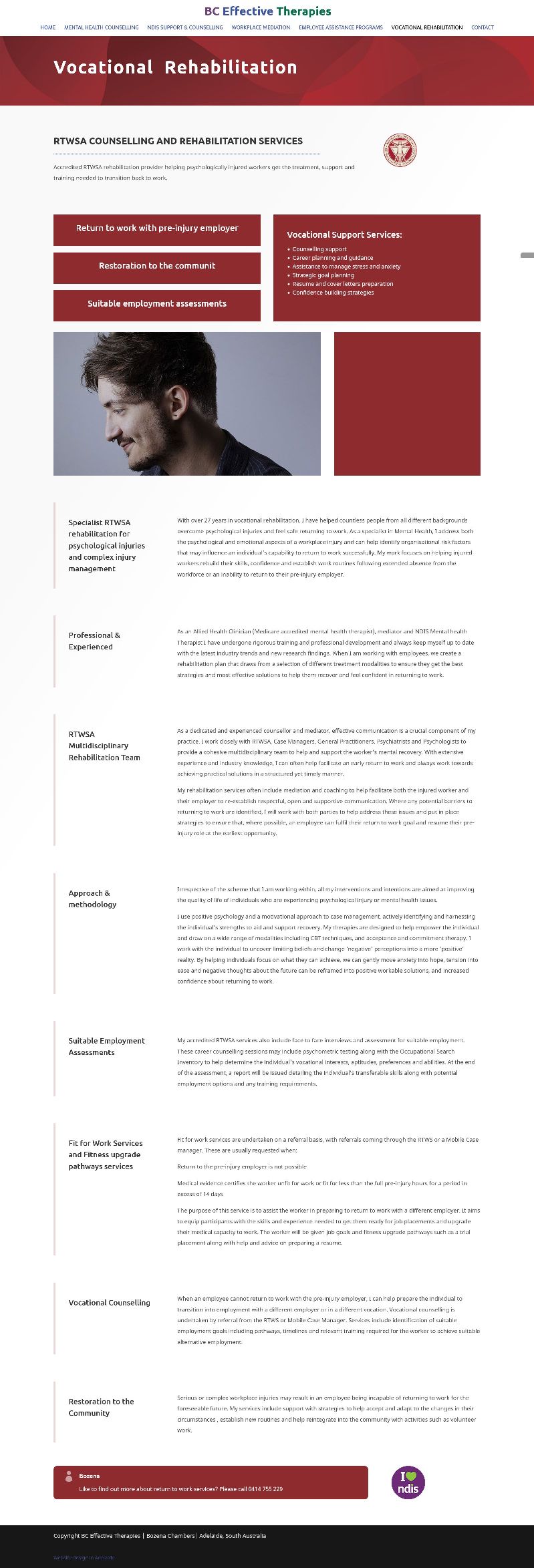therapies adelaide website design Website design for Mental Health Counsellor Adelaide