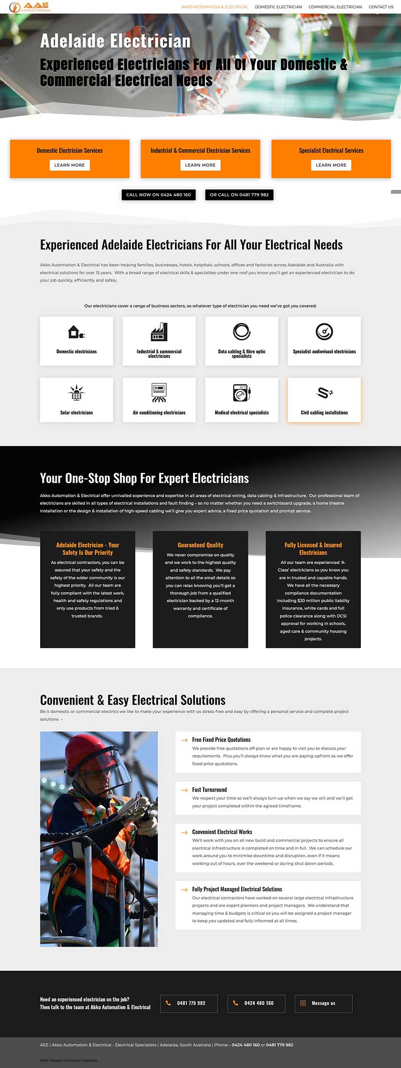 Website design for an electrical firm in Adelaide Website design for an electrical firm in Adelaide