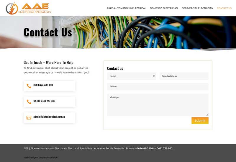 Website design for an electrical firm in Adelaide Website design for an electrical firm in Adelaide