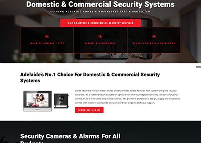 Website design and content writing for a security business