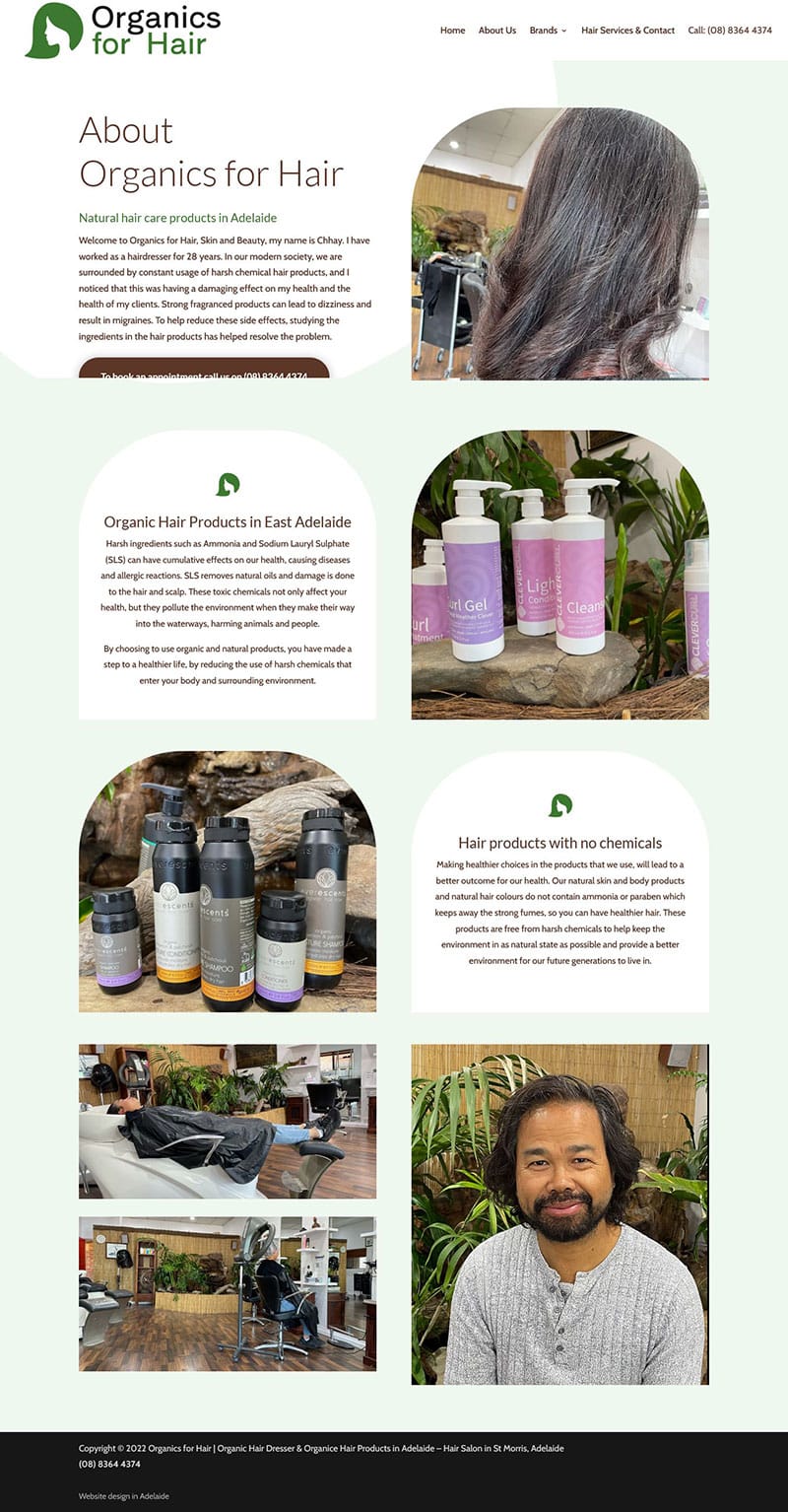 website design for hairdresser in adelaide organic products website design for hairdresser in adelaide organic products