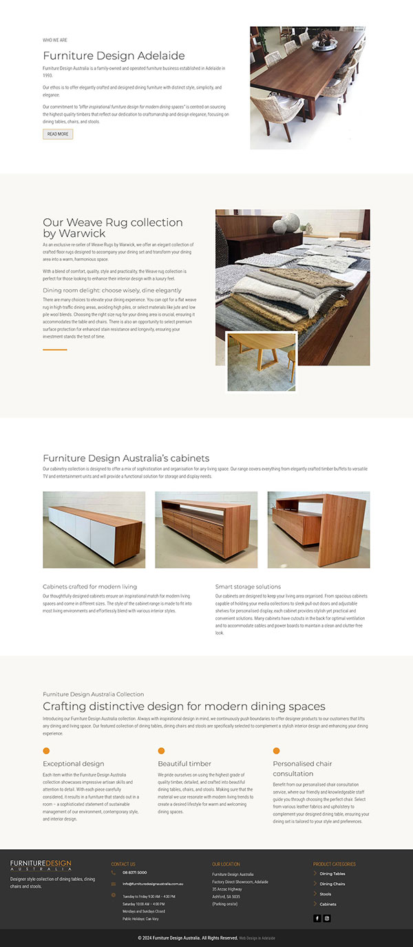 Website Design for furniture store Adelaide Website Design for furniture store Adelaide