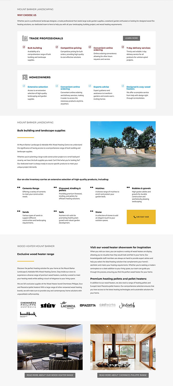 website design for Mount Barker Lanscape Centre