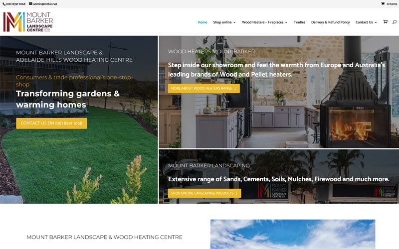 website design for Mount Barker Lanscape Centre website design for Mount Barker Lanscape Centre