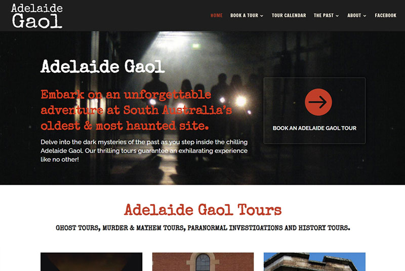 Web designer Adelaide SA for Adelaide Gaol Web designer Adelaide SA for Adelaide Gaol