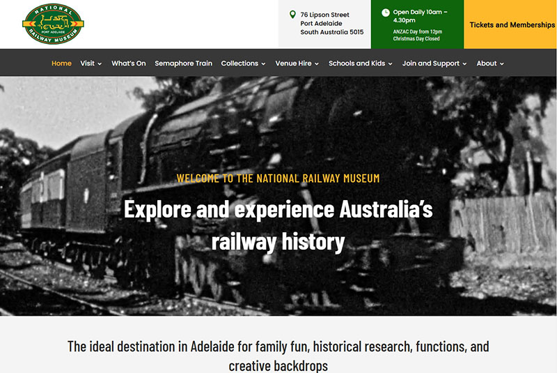 Web designer Adelaide SA for National Railway Museum Web designer Adelaide SA for National Railway Museum