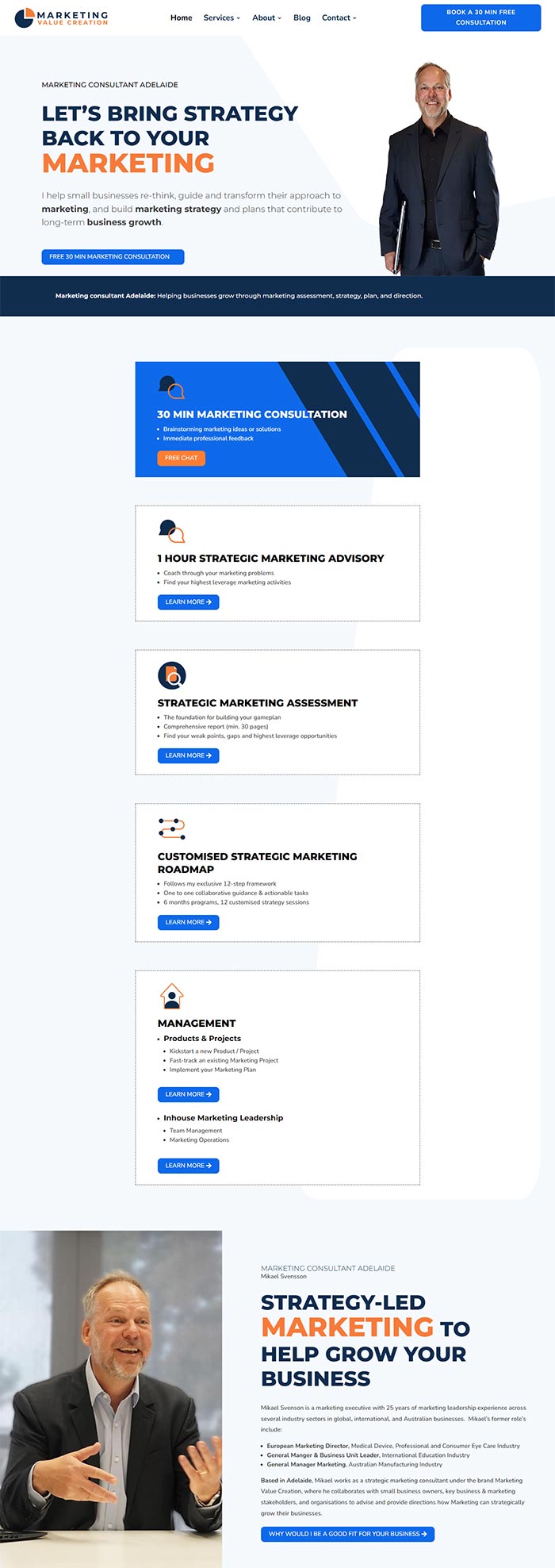 website design for marketing consultant in Adelaide website design for marketing consultant in Adelaide