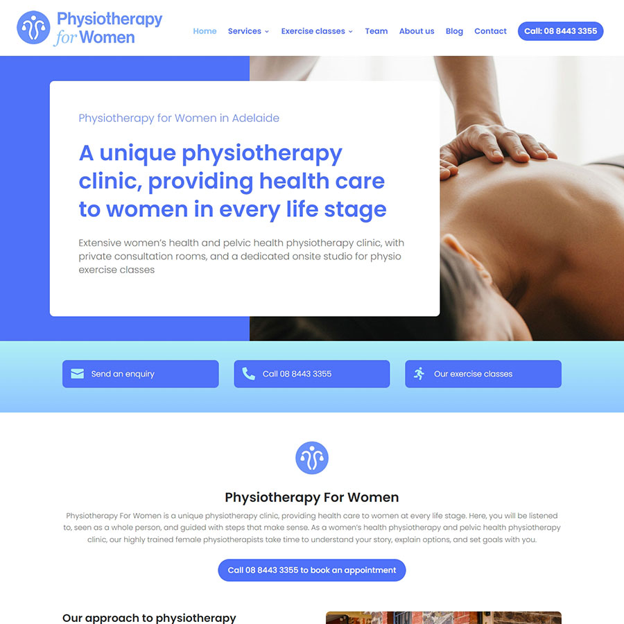 Website design for physiotherapist in Adelaide Website design for physiotherapist in Adelaide