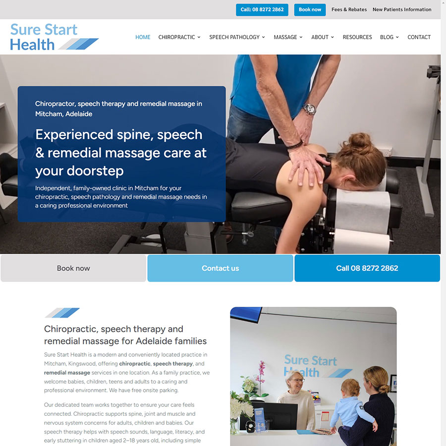 Website design for chiropractor in Adelaide Website design for chiropractor in Adelaide